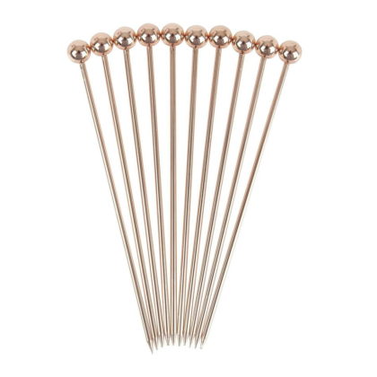 Ball Garnish Drinkpinne Pk10 - Koppar