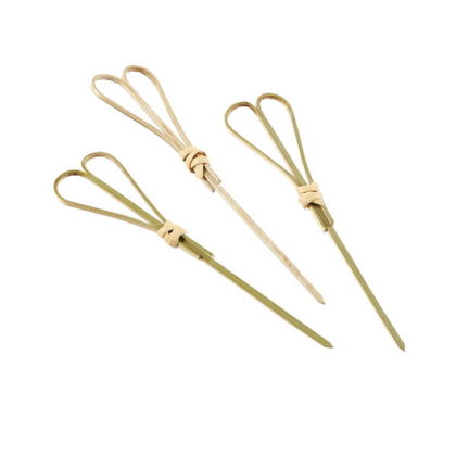 Bamboo Heart Shape Träspett Med Ögla 12 Cm (100 St)