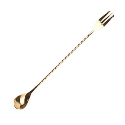 Barsked med gaffel Guld 30 cm