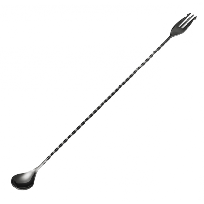 Barsked med gaffel Gun Metal svart 40 cm