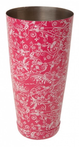 Bostonshaker rosa mönstrad med shakerglas