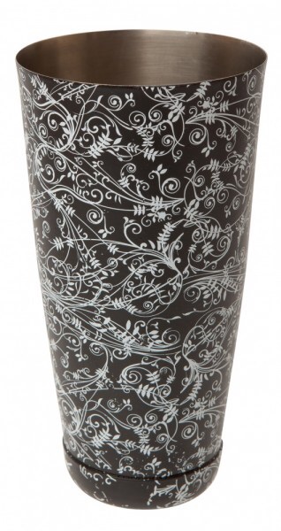 Bostonshaker svart mönstrad med shakerglas