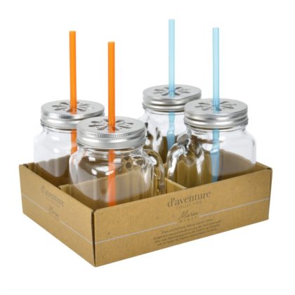Maren drickamugg med sugrör 49 cl 4-pack