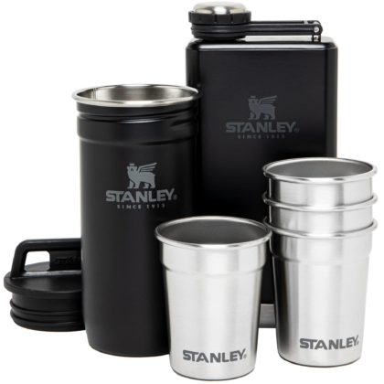 The Pre-Party Shotglass + flask set, svart
